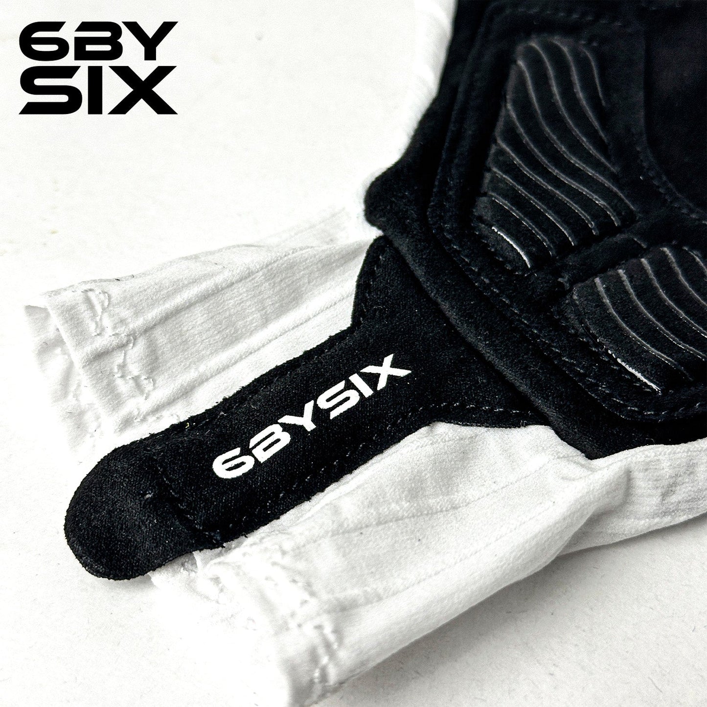 6bySix White Bicycle Gloves - M97