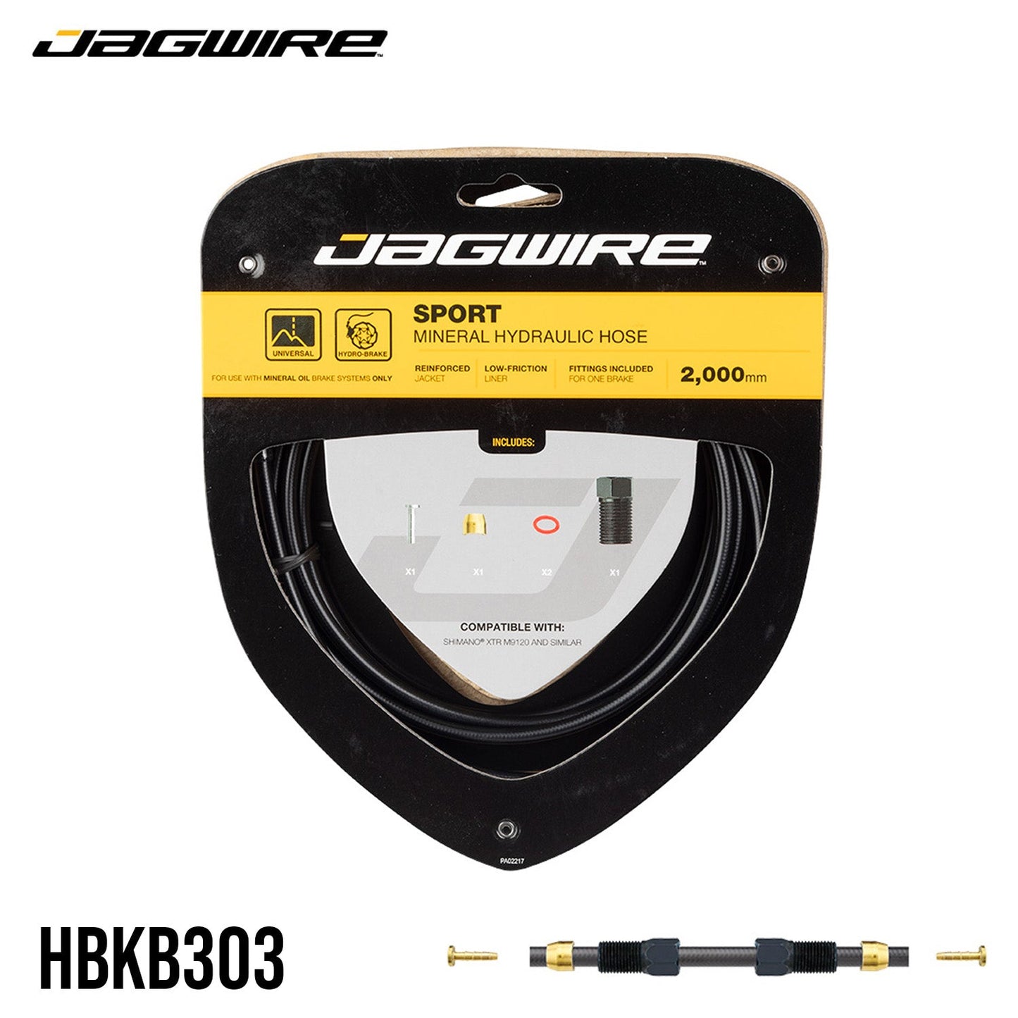 Jagwire Sport Mineral Oil 2M Hydraulic Hose Single-Brake Hose Kit - Black