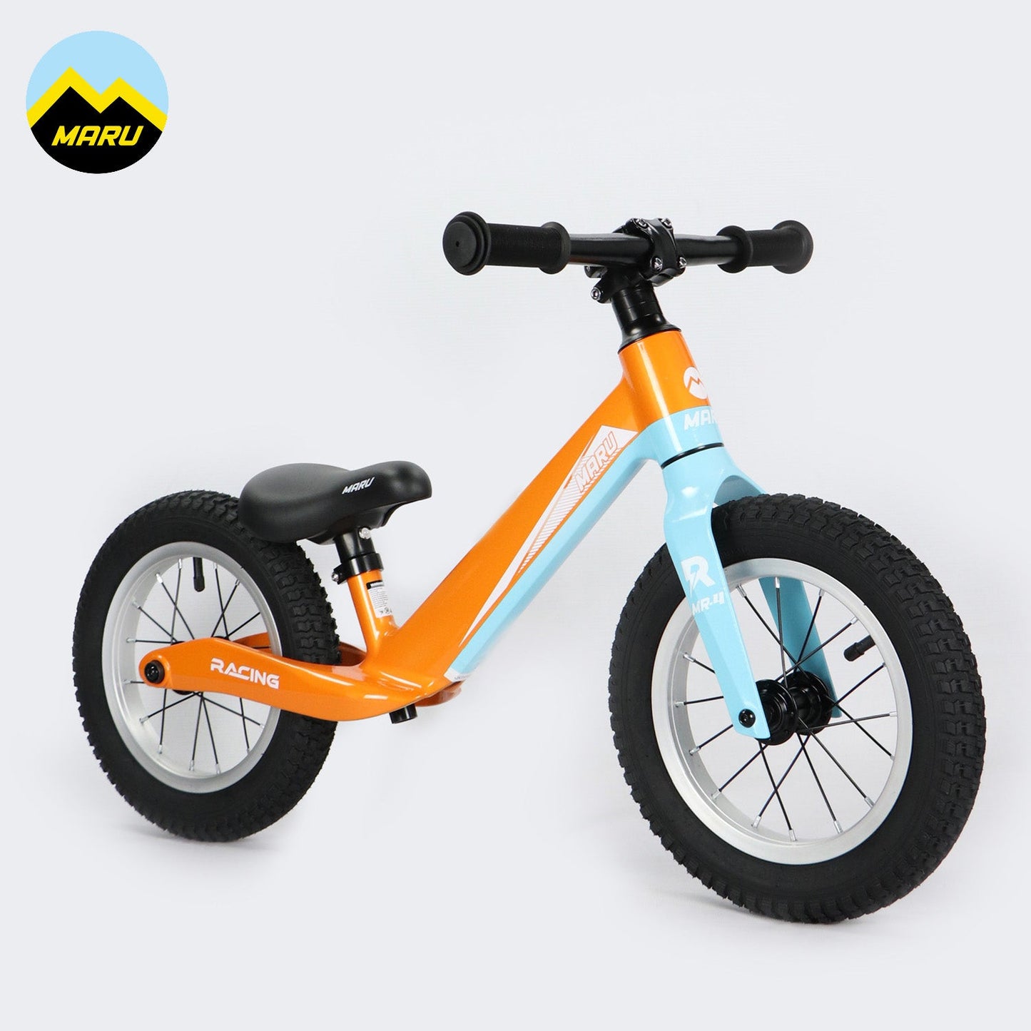 Maru MR-4 Push Bike, 12" Magnesium Alloy Frame w/ Free Stand - Orange/Blue