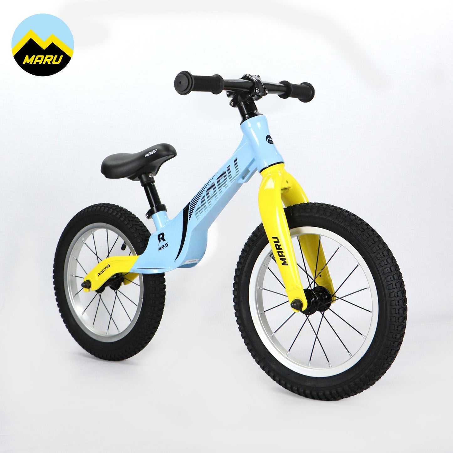 Maru MR-5 Push Bike, 14" Magnesium Alloy Frame w/ Free Stand - Blue/Yellow