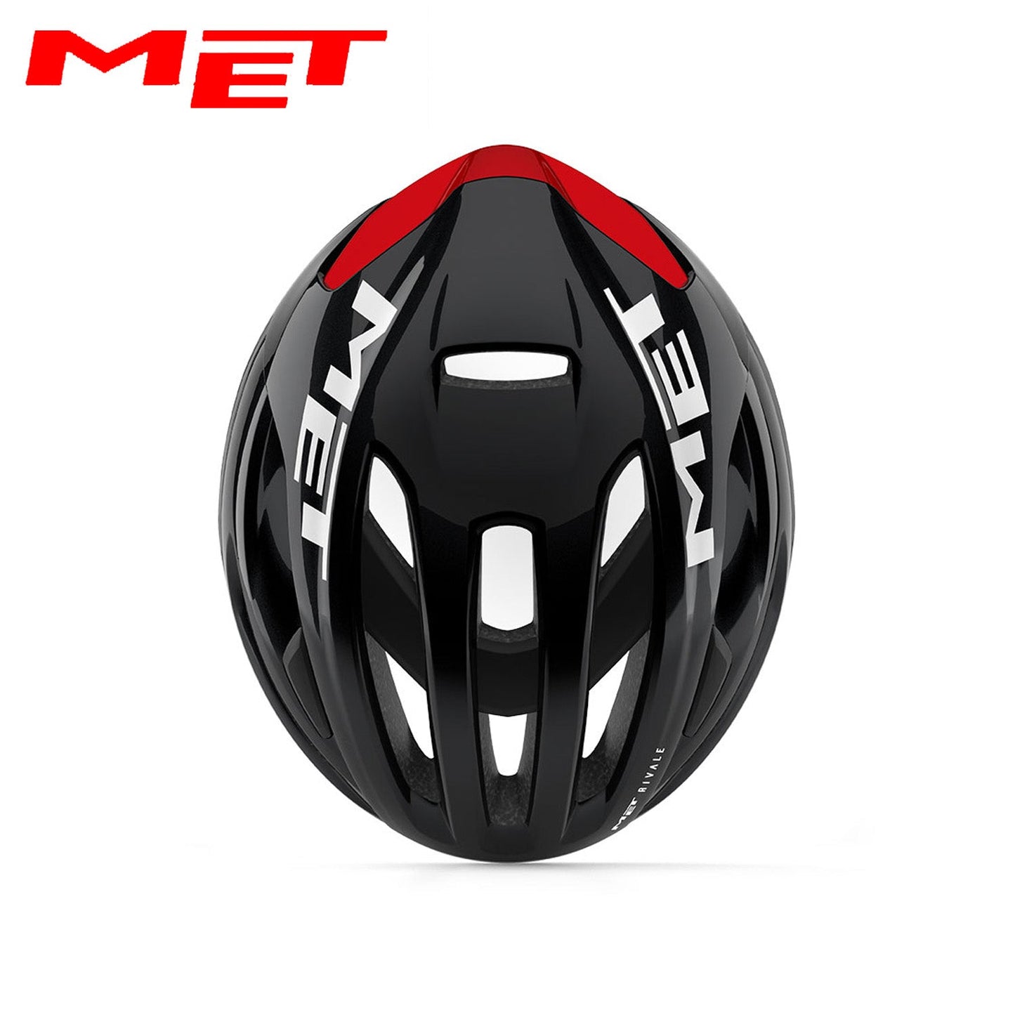 MET Rivale MIPS Road Bike Helmet - Black Red | Glossy