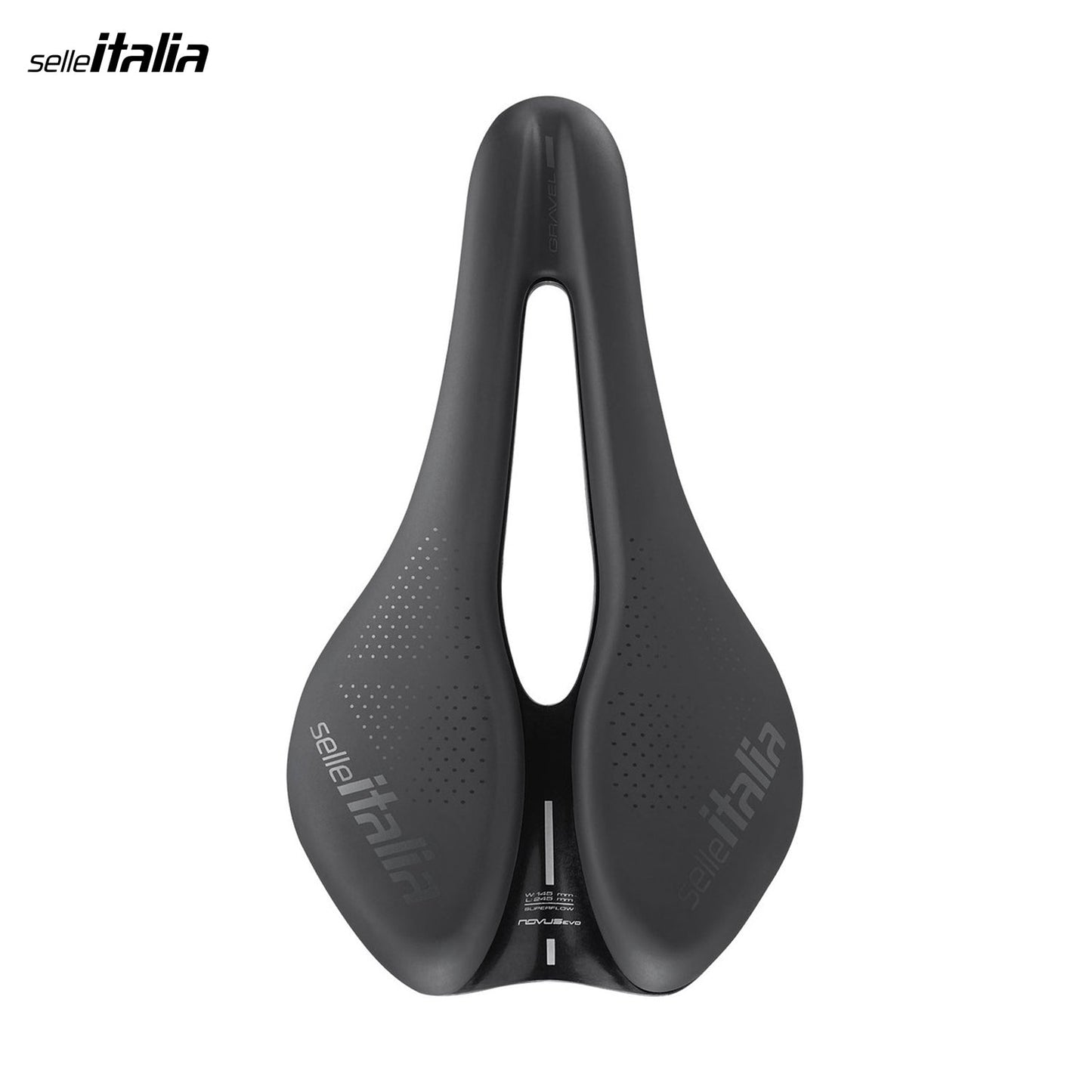 Selle Italia Novus Boost EVO Gravel TM Superflow Bicycle Saddle Lightweight Carbon Composite - Black