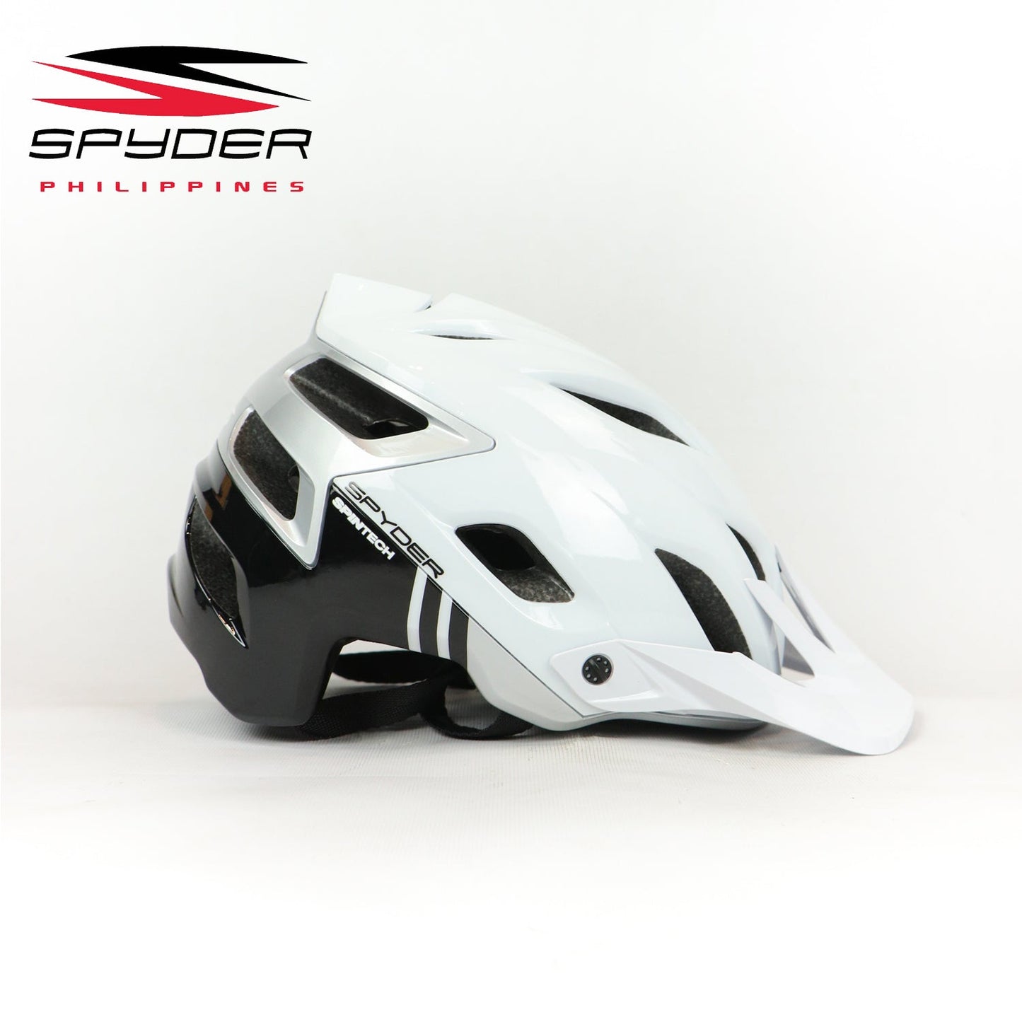 Spyder SpinTech MTB Bike Helmet with MagLock Ultra-Lightweight - White/Black