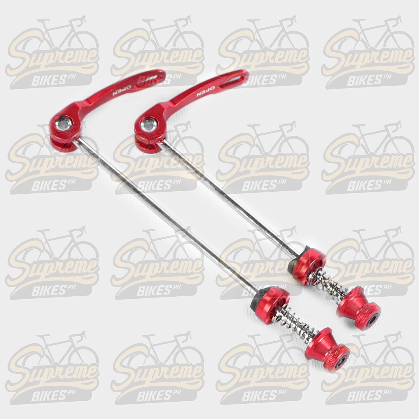 Traction Alloy Axle Quick Release Skewer Set (Front & Rear) - Red