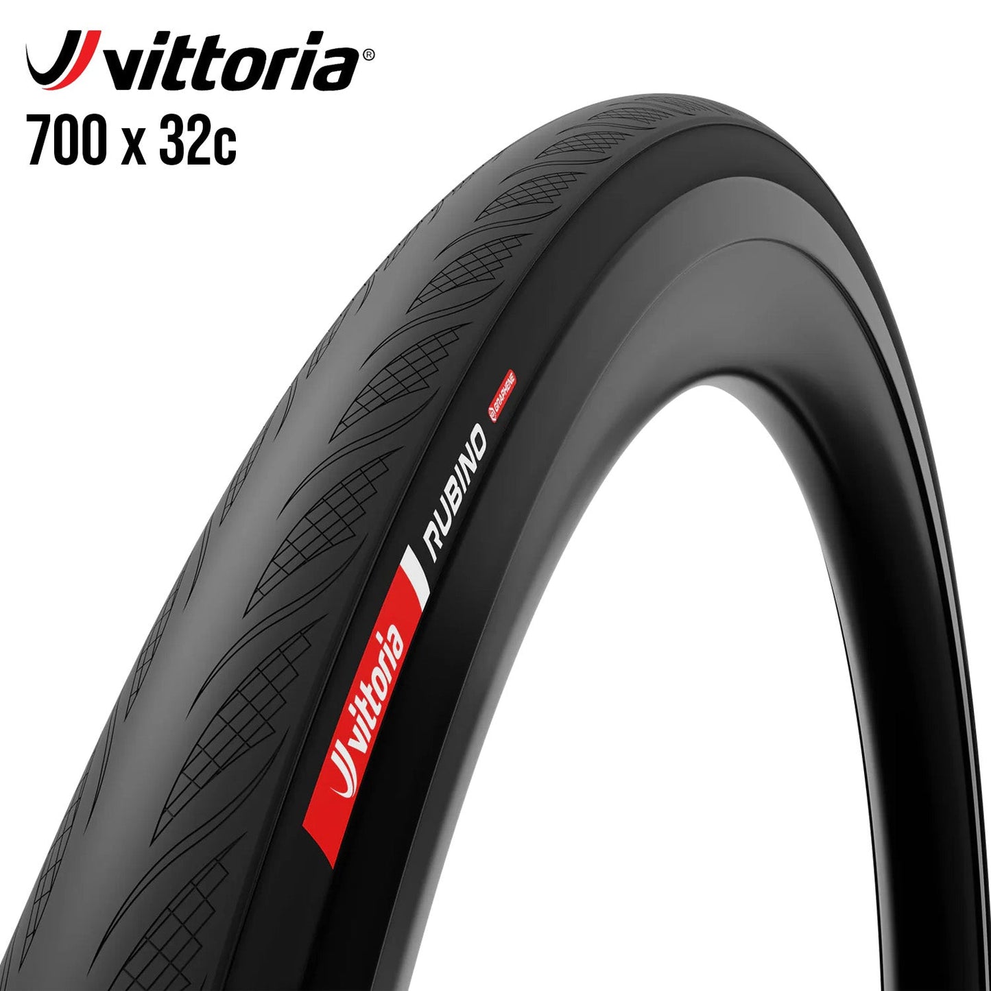 Vittoria Rubino TLR Tubeless-Ready Road Bike Tire Graphene - Black