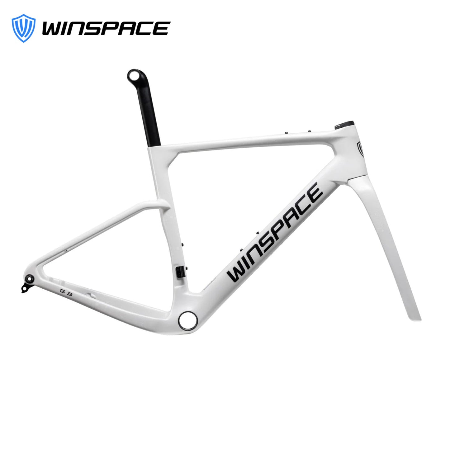 Winspace G3 Gravel Carbon Bike Frameset - Pearl White