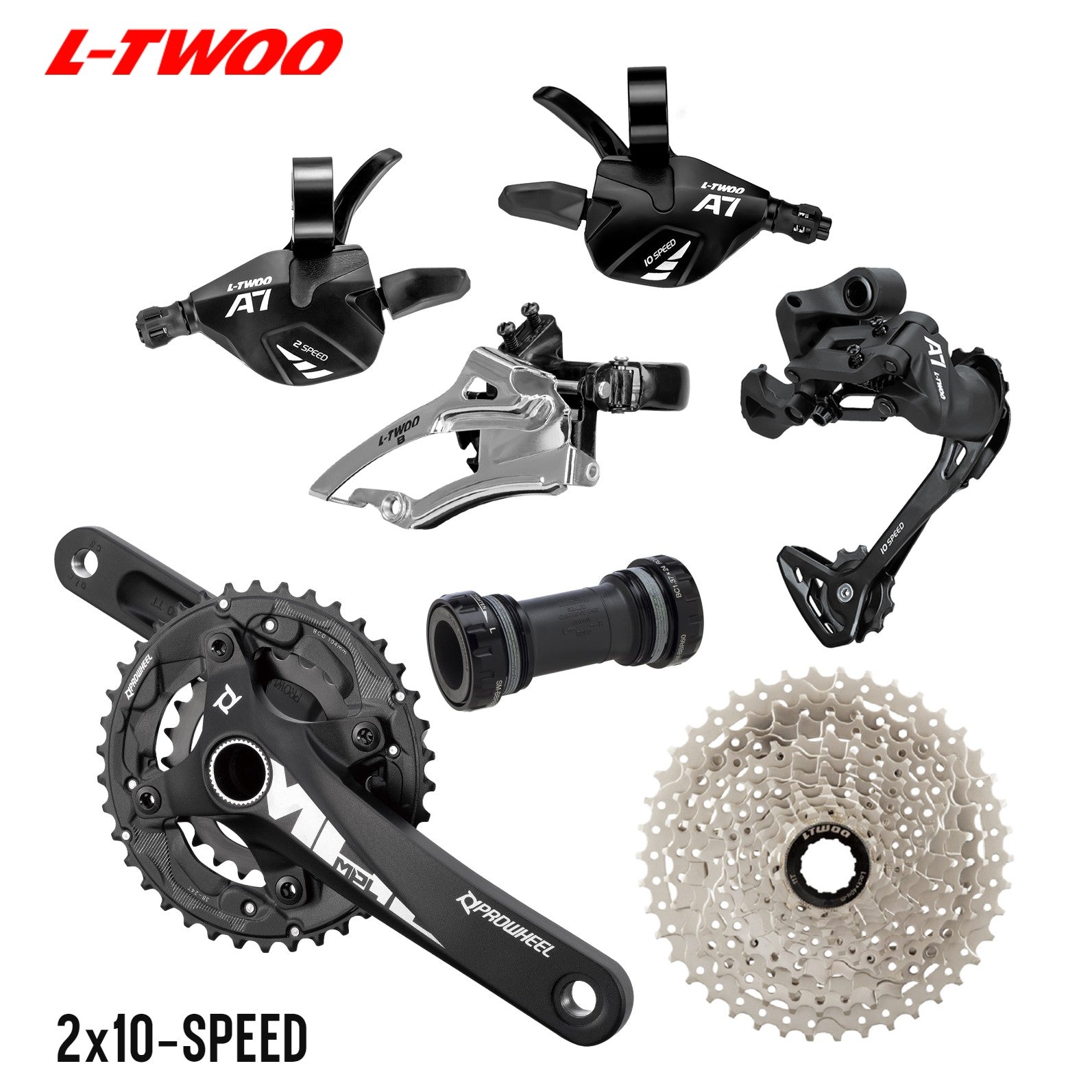 LTWOO A7 2x10 Speed MTB Upkit Groupset 2by 36 22 11 36T w BB Supreme Bikes Verdana