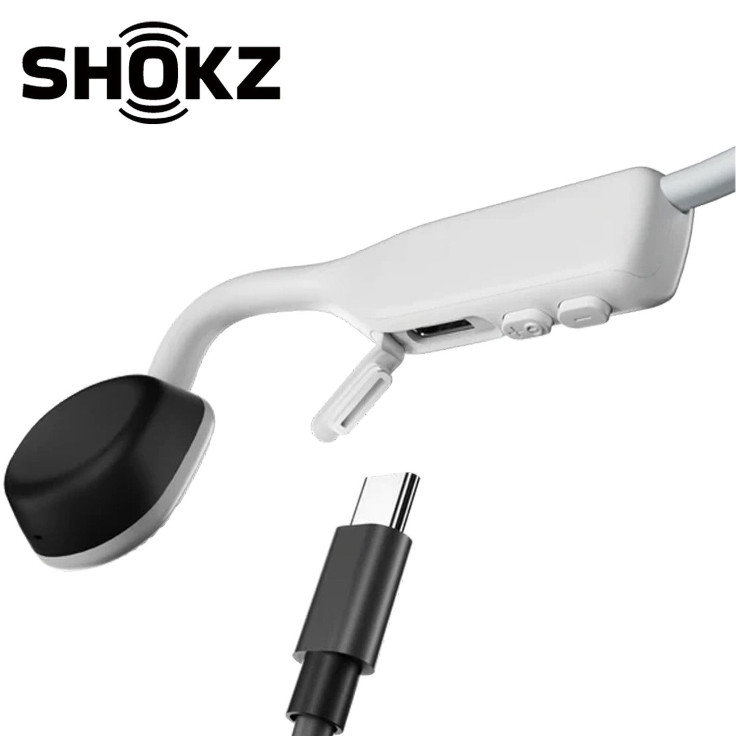 SHOKZ OpenMove Bone Conduction Open-Ear Lifestyle/Sport Headphones - White