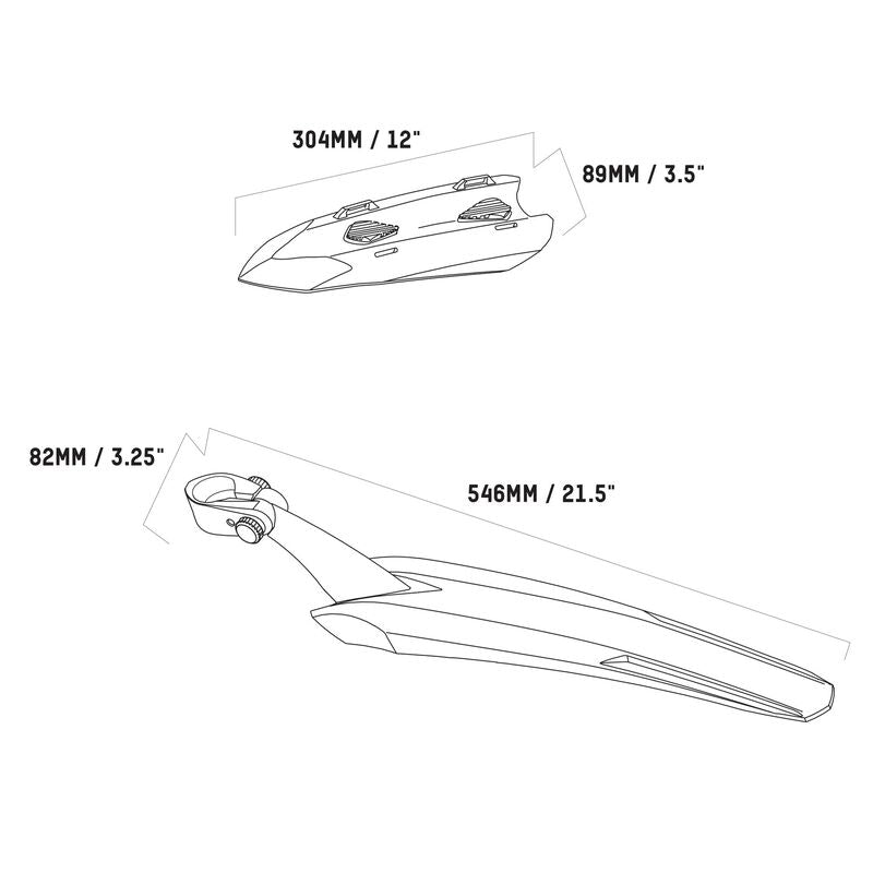 Blackburn Splashboard Fender Mudguard Combo for Bike - No Tools Required