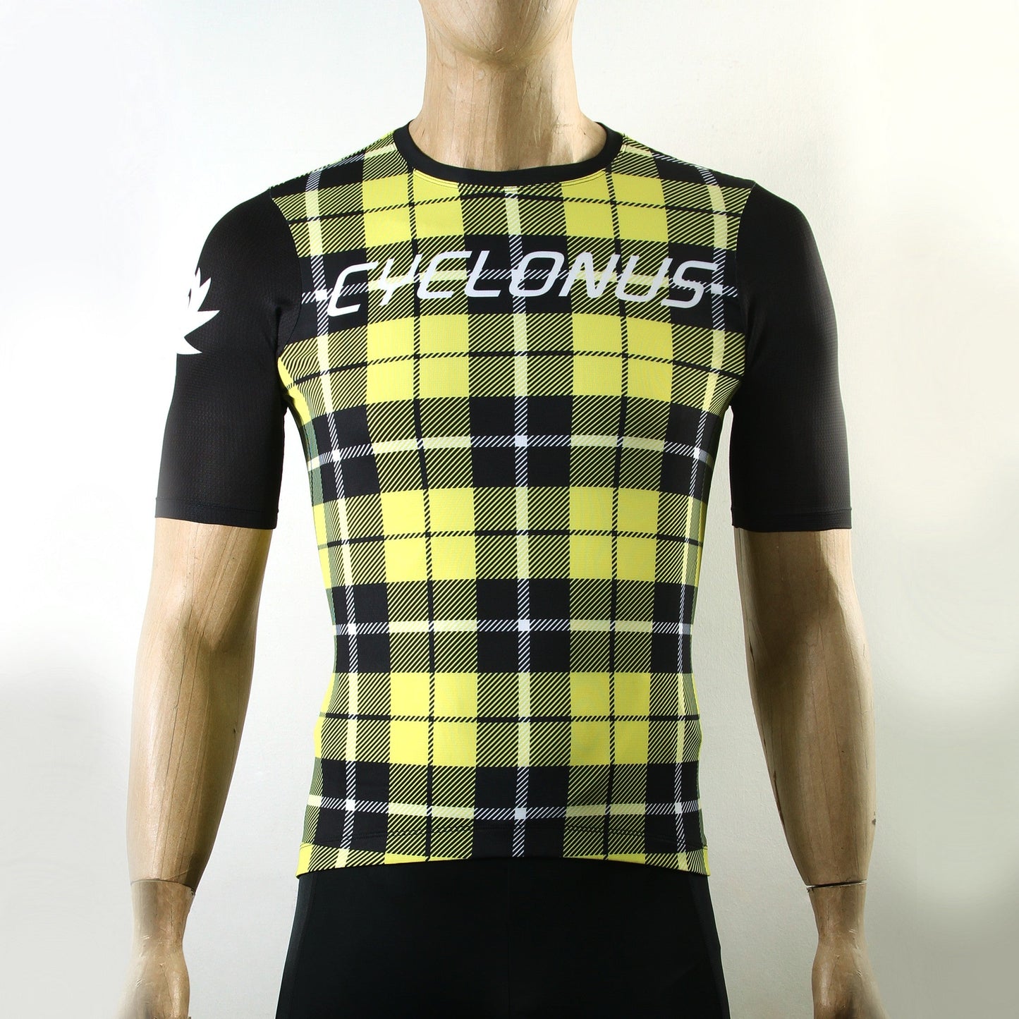 Cyclonus Coco No Zip Cycling Jersey - Yellow Plaid