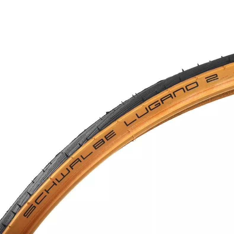 Schwalbe Lugano II Road Bike Tire 700c (Wired) - Biege (Tanwall)