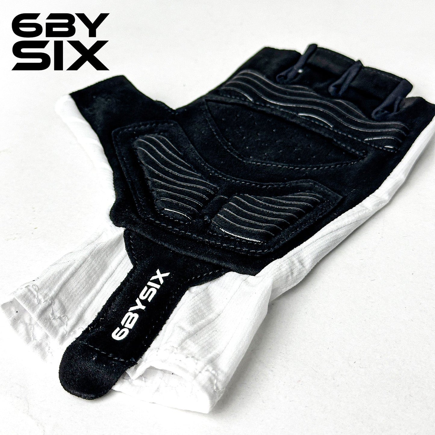 6bySix White Bicycle Gloves - M97
