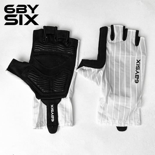 6bySix White Bicycle Gloves - M97