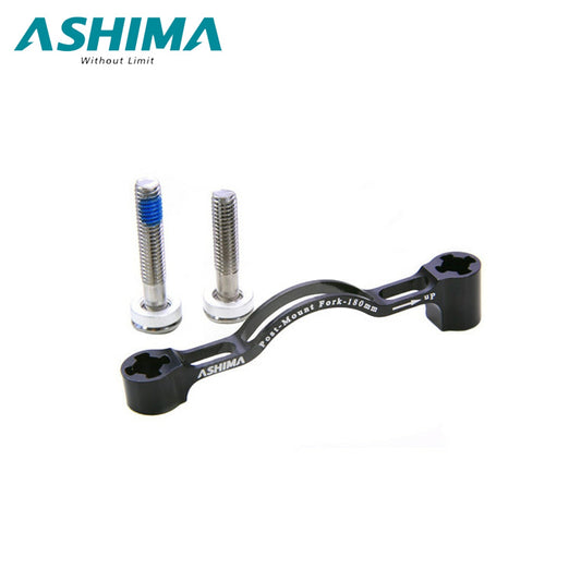 Ashima Disc Brake Caliper Adapter AU31, Post Mount Caliper into Post Mount Fork, 180F (Front)