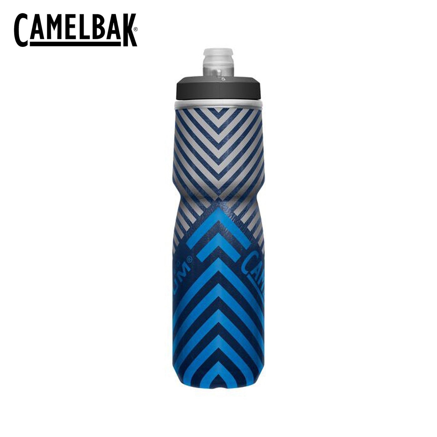 CamelBak Podium Chill Outdoor Bike Bottle - Navy/Blue Stripe