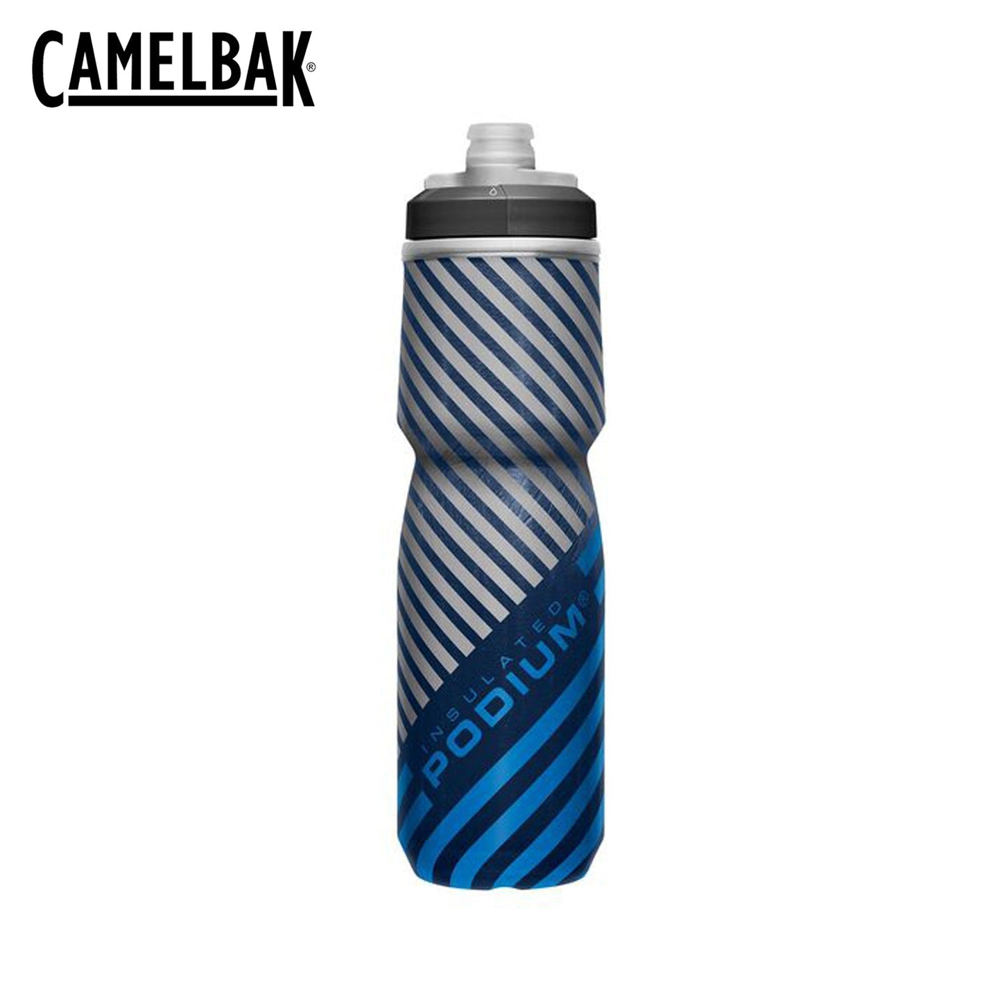 CamelBak Podium Chill Outdoor Bike Bottle - Navy/Blue Stripe