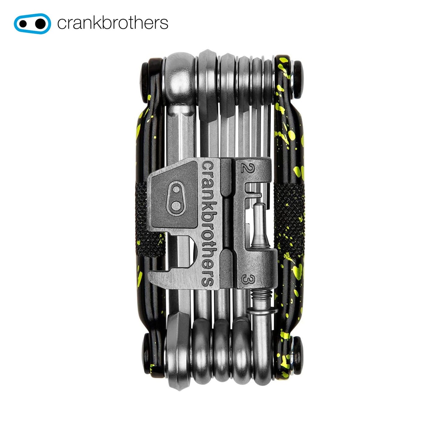 Crankbrothers M17 Multi-Tool with Chain Breaker - Lime Green Splatter