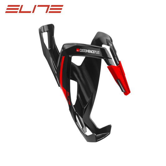 Elite Custom Race Plus Bottle Cage - Glossy Black/Red Graphics