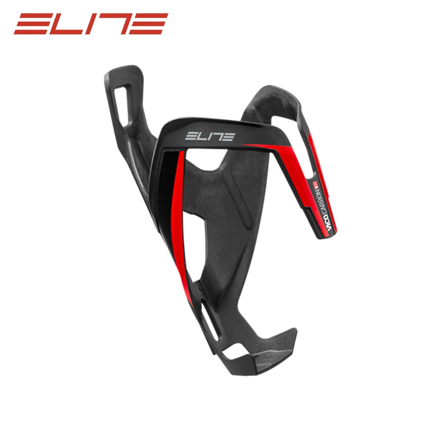 Elite Vico Carbon Bottle Cage - Black/Red Graphics