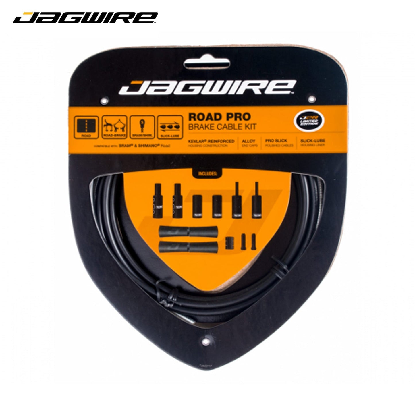 Jagwire Road PRO Brake Cable Linear Strand, Kevlar-Reinforced, Lubricated Slick Polished Stainless Shimano / SRAM (PCK200)