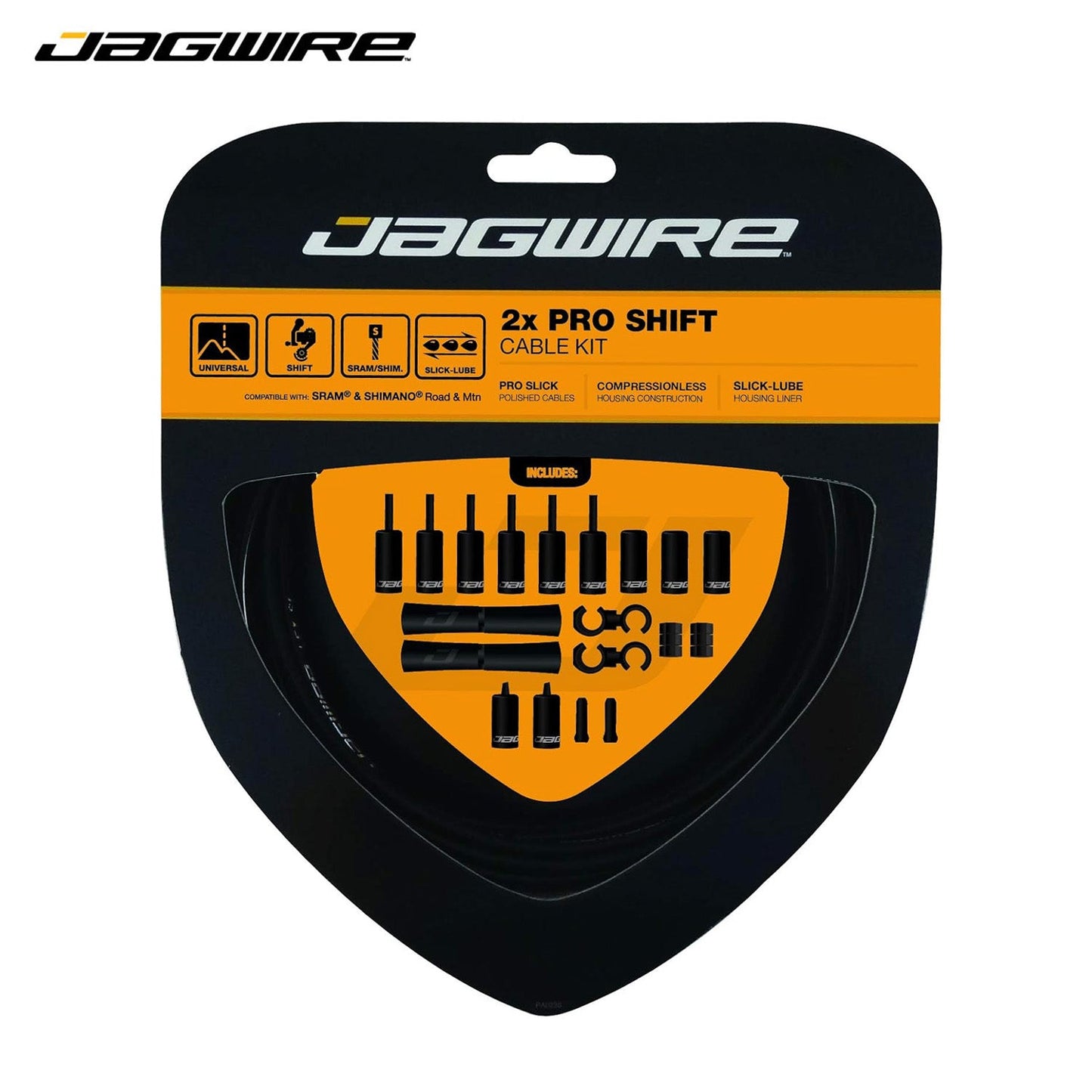 Jagwire 2x PRO Shift Cable Kit Set for Road / MTB / SRAM / Shimano - Black