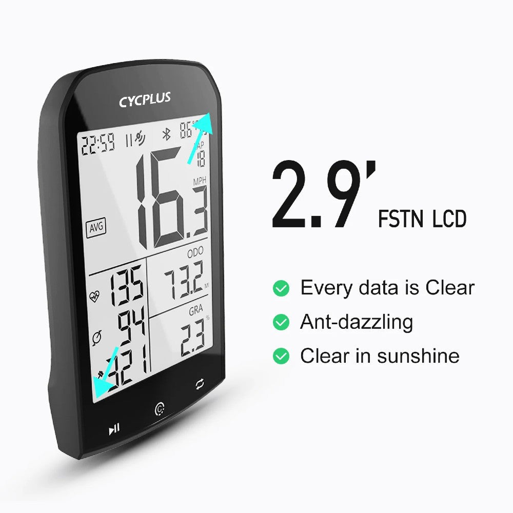 Cycplus M1 GPS Wireless Bike Computer (w/ Syncing)