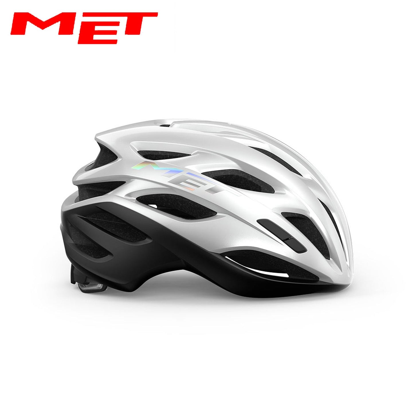 MET Estro MIPS Road, Cyclocross, Gravel Bike Helmet - White Holographic | Matte Glossy