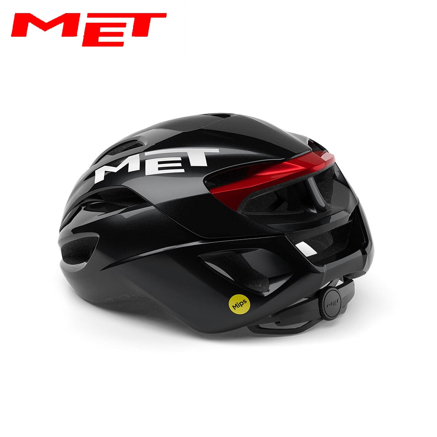 MET Rivale MIPS Road Bike Helmet - Black Red | Glossy