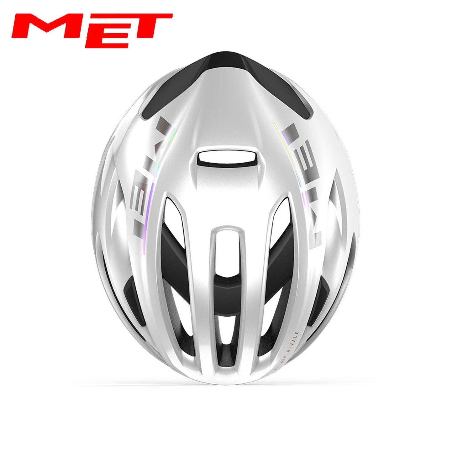 MET Rivale MIPS Road Bike Helmet - White Holographic | Glossy