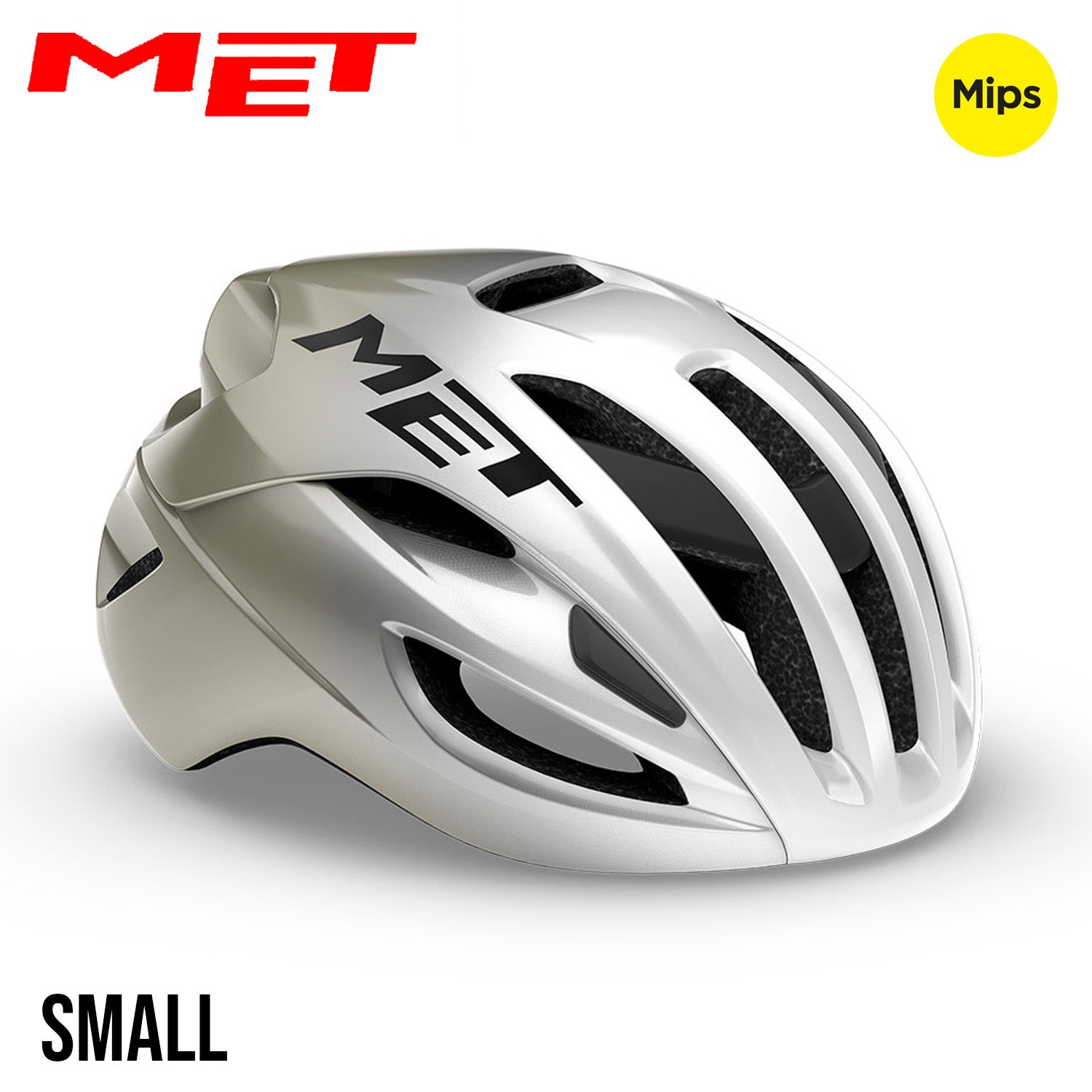 MET Rivale MIPS Road Bike Helmet Silver Gray Glossy