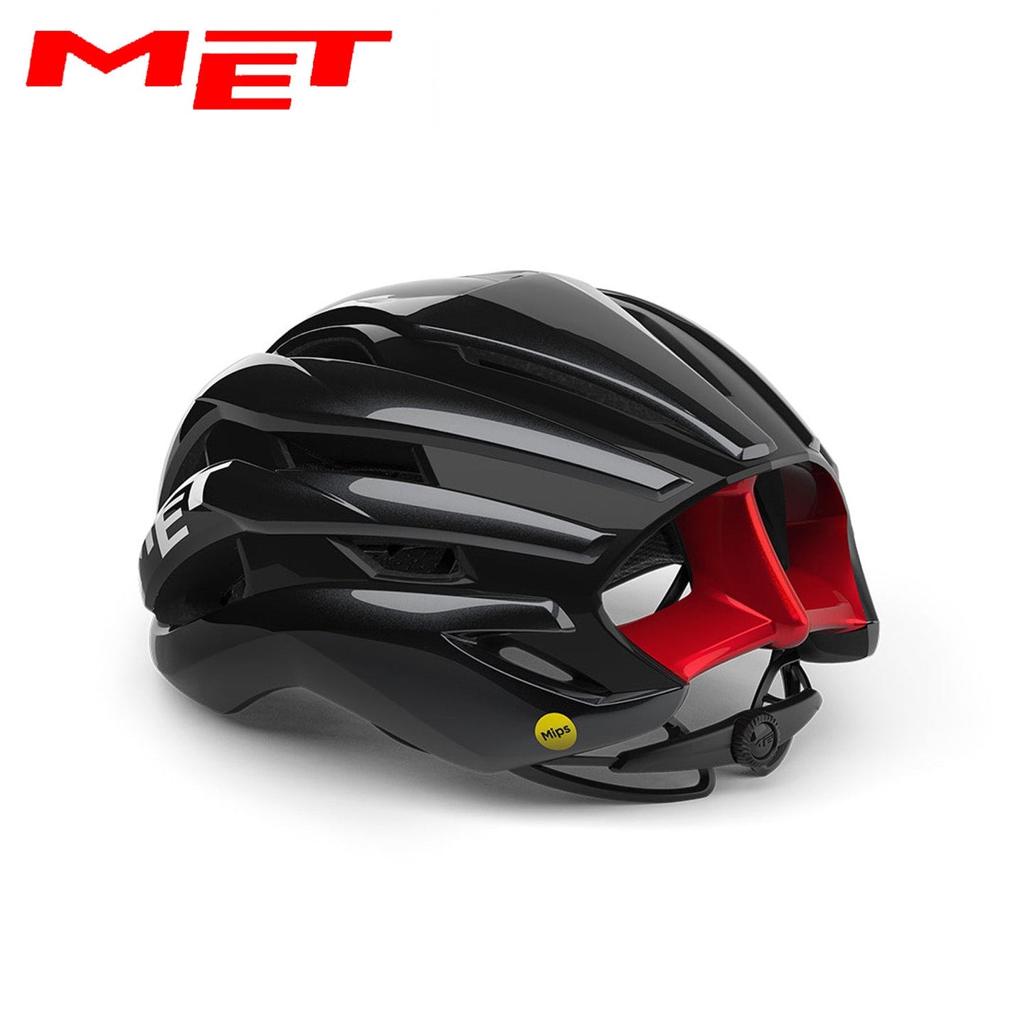 MET Trenta MIPS Road Bike Helmet - Black Red | Glossy