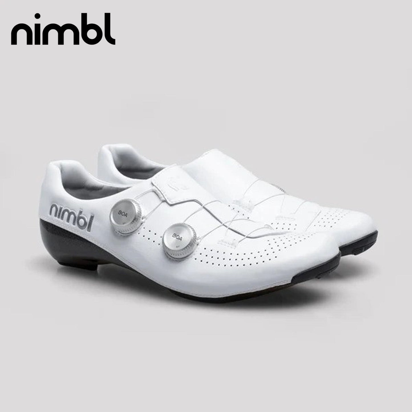Nimbl Exceed Ultimate Glide Road Monocoque Carbon / BOA Li2 Cycling Shoes - White/Silver