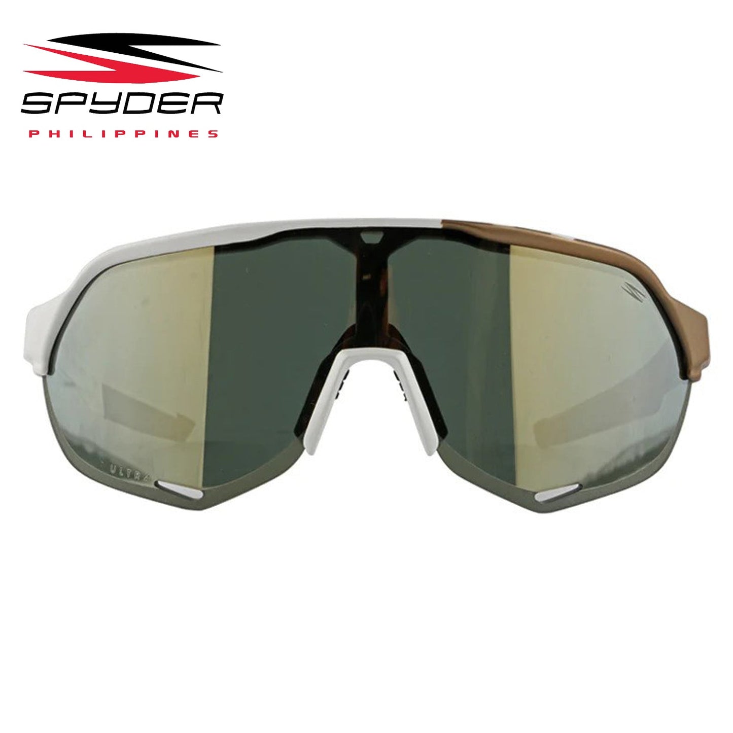 Spyder Tarmac (PCM) Polycarbonate Mirrored Performance Eyewear - 9A081 Shiny White/Gold