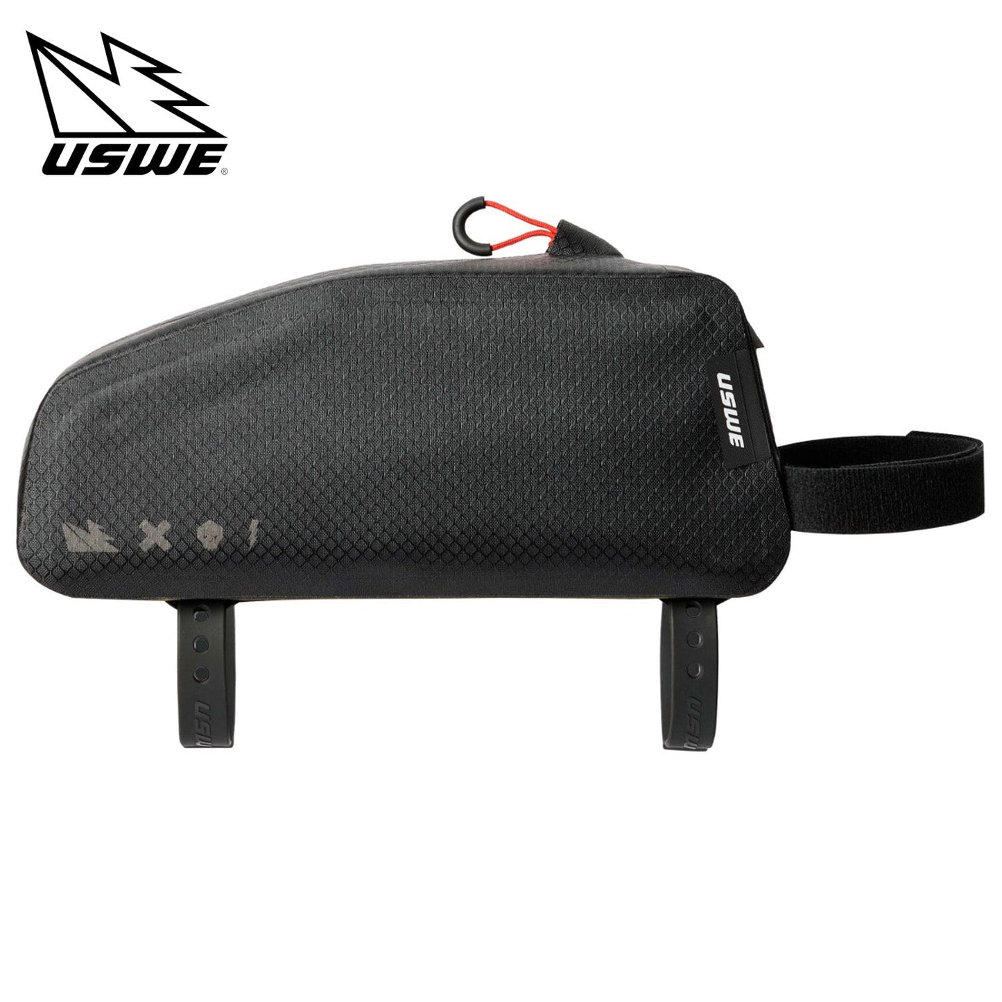 USWE Top Tube Bag Zippered Bikepacking Bag - Black