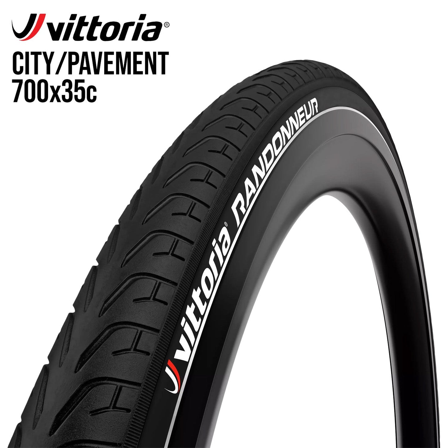 Vittoria Randonneur Reflective City Urban Bike Tire 700c - Black