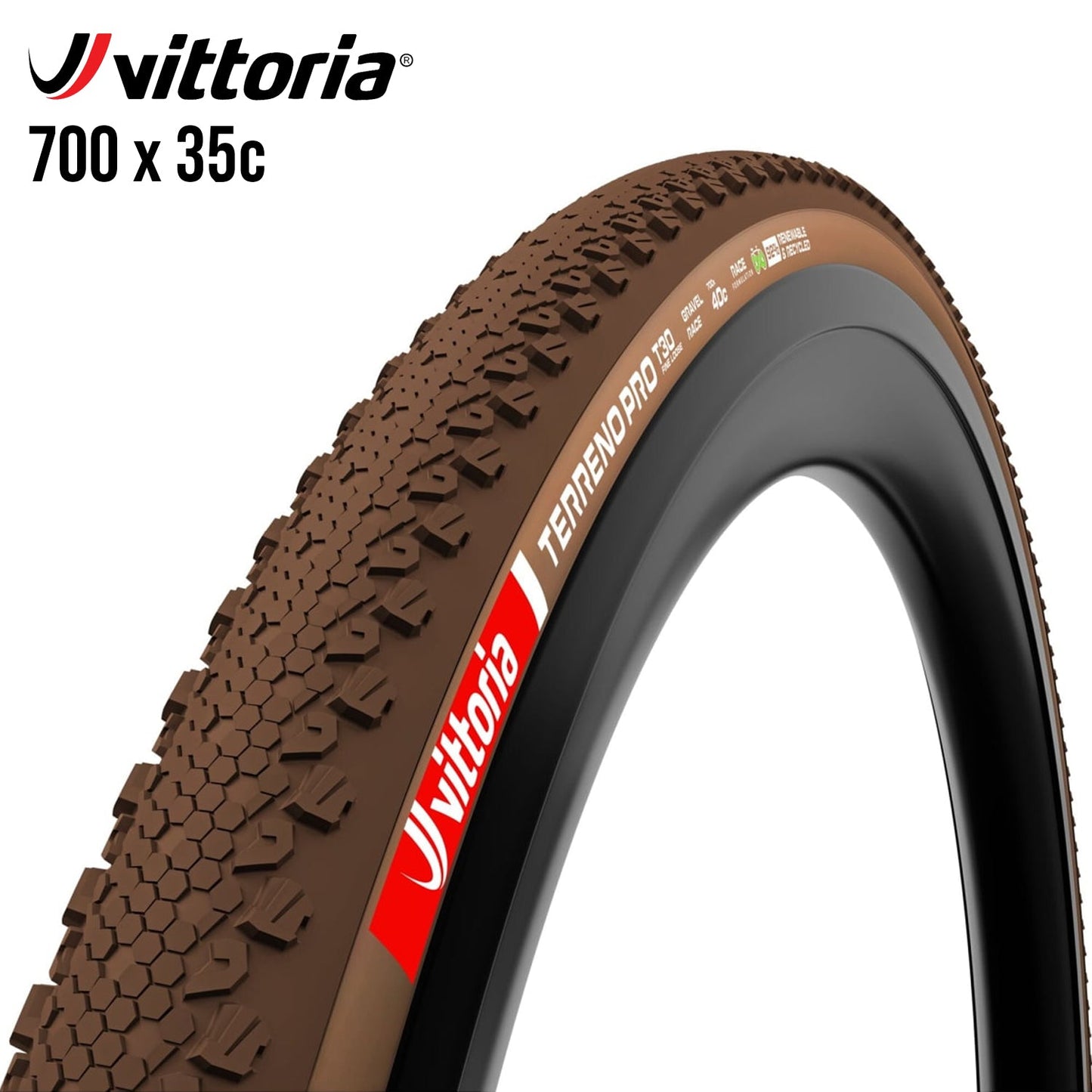 Vittoria Terreno Pro T30 Fine Loose Gravel Race Tubeless-Ready Tire 700c - Natural Brown