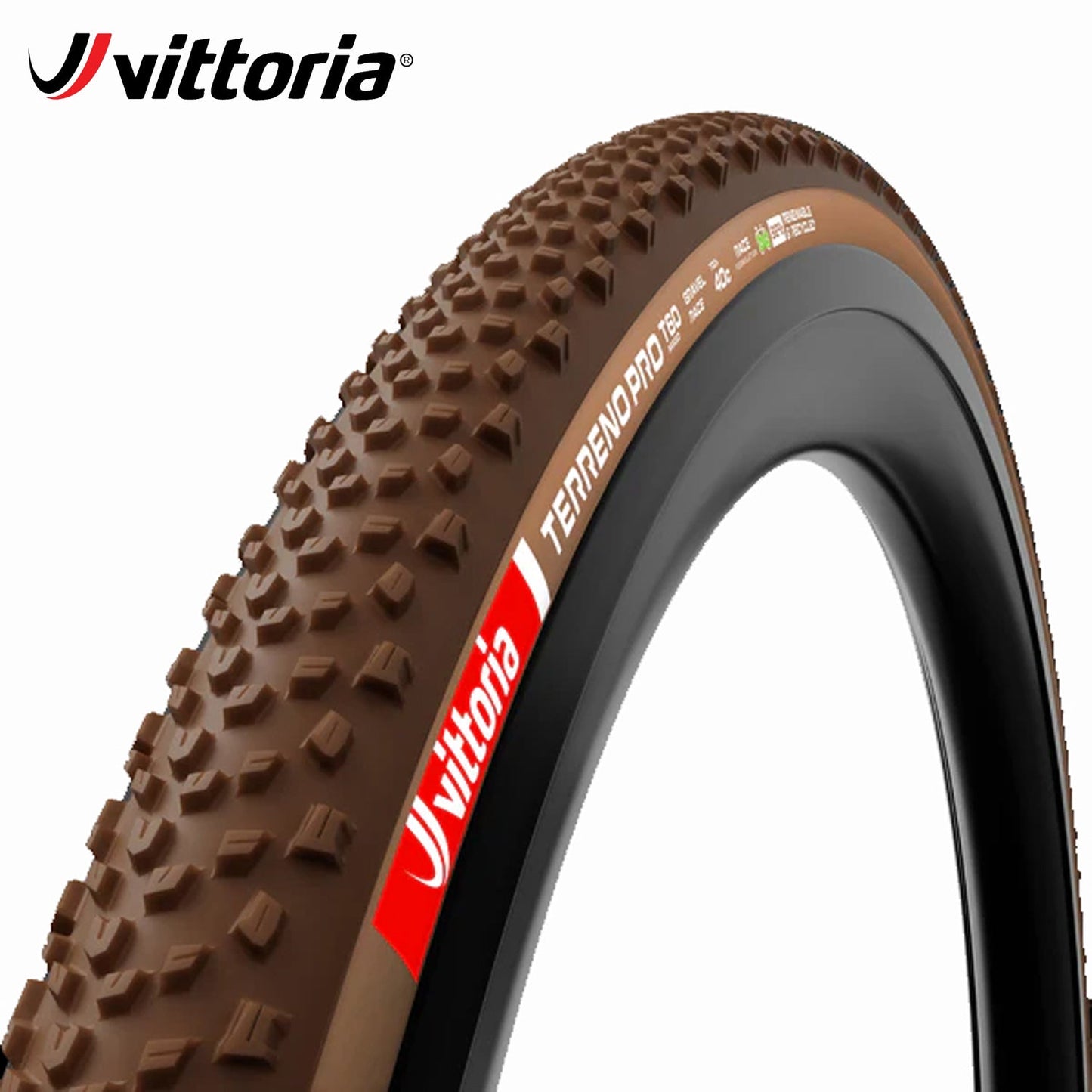 Vittoria Terreno Pro T60 Mixed Gravel Race Tubeless-Ready Tire 700c - Natural Brown