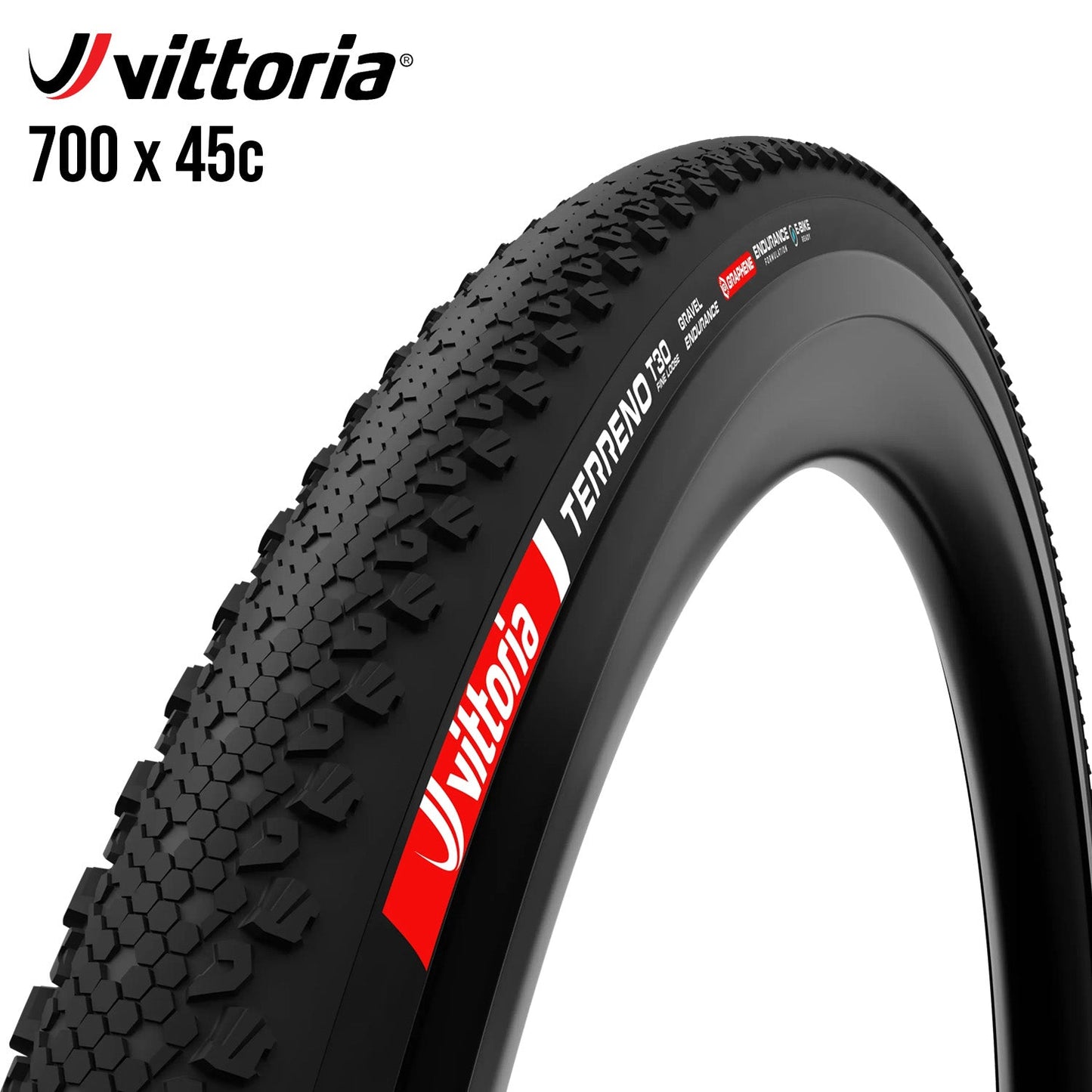 Vittoria Terreno T30 Fine Loose Gravel Endurance Tubeless-Ready Tire 700c - Black