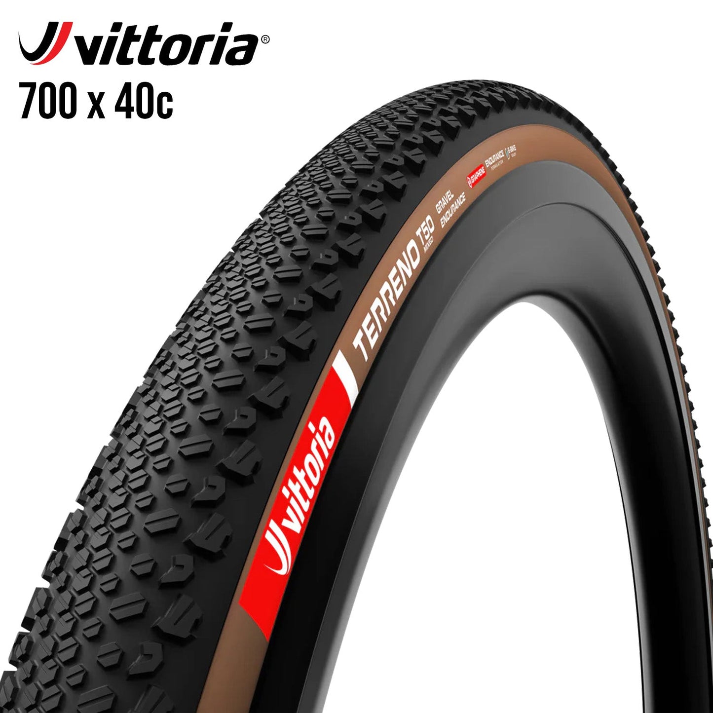 Vittoria Terreno T50 Mixed Gravel Endurance Tubeless-Ready Tire 700c - Tan Wall