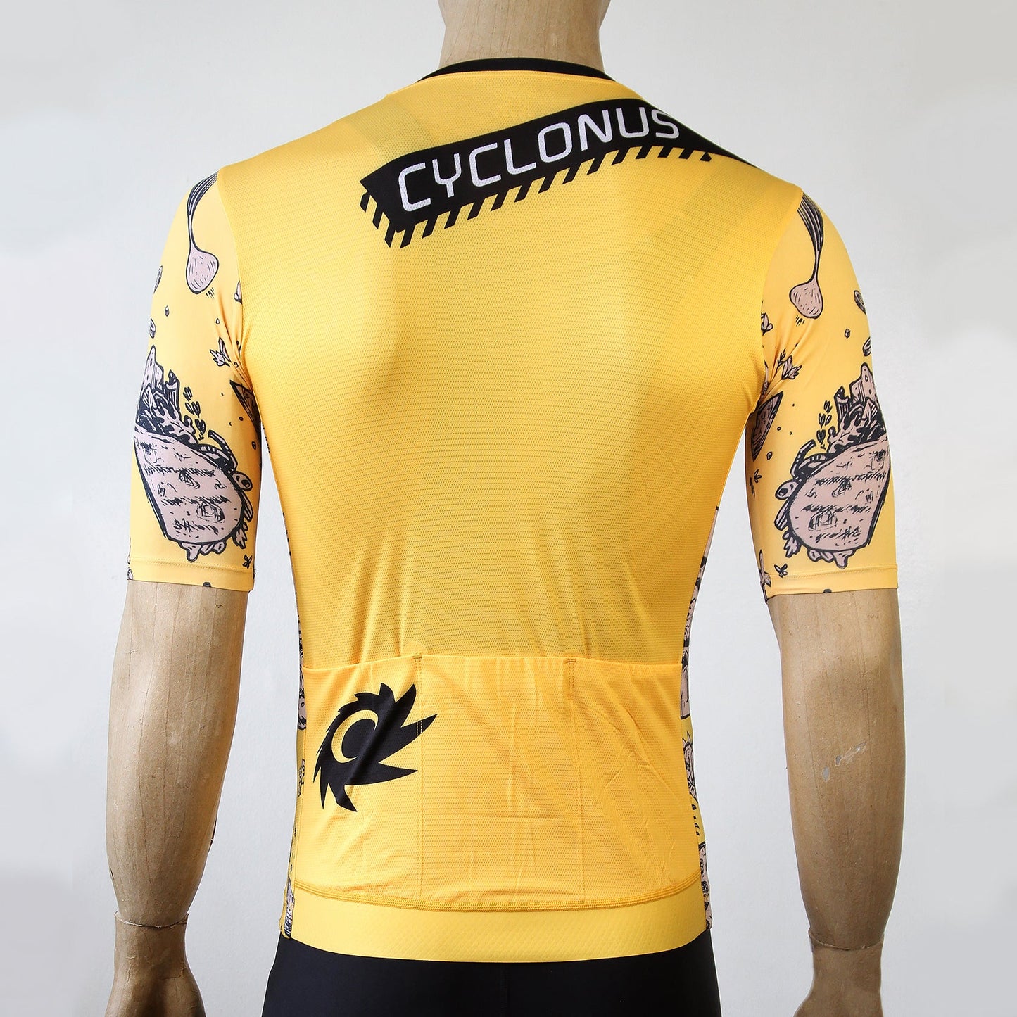 Cyclonus Burger No Zip Cycling Jersey - Yellow