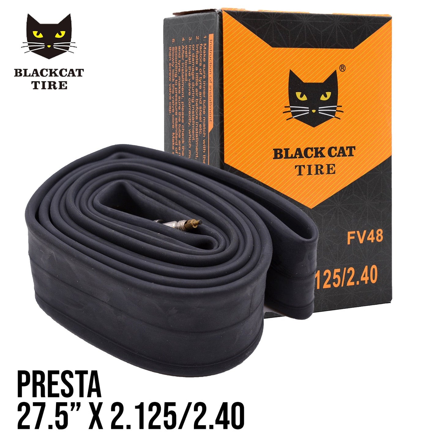 Black Cat Inner Tube 27x2.125-2.40 48mm Valve