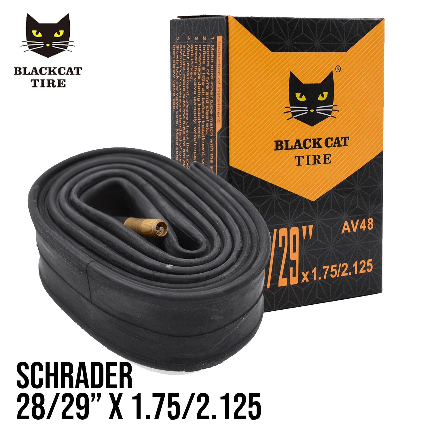 Black Cat Inner Tube 29x1.75-2.125 48mm Valve – Supreme Bikes Verdana