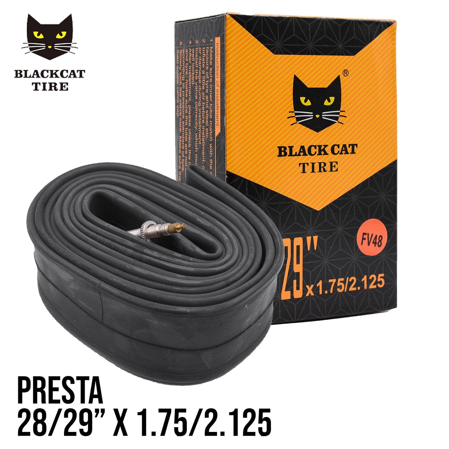 Black Cat Inner Tube 29x1.75-2.125 48mm Valve