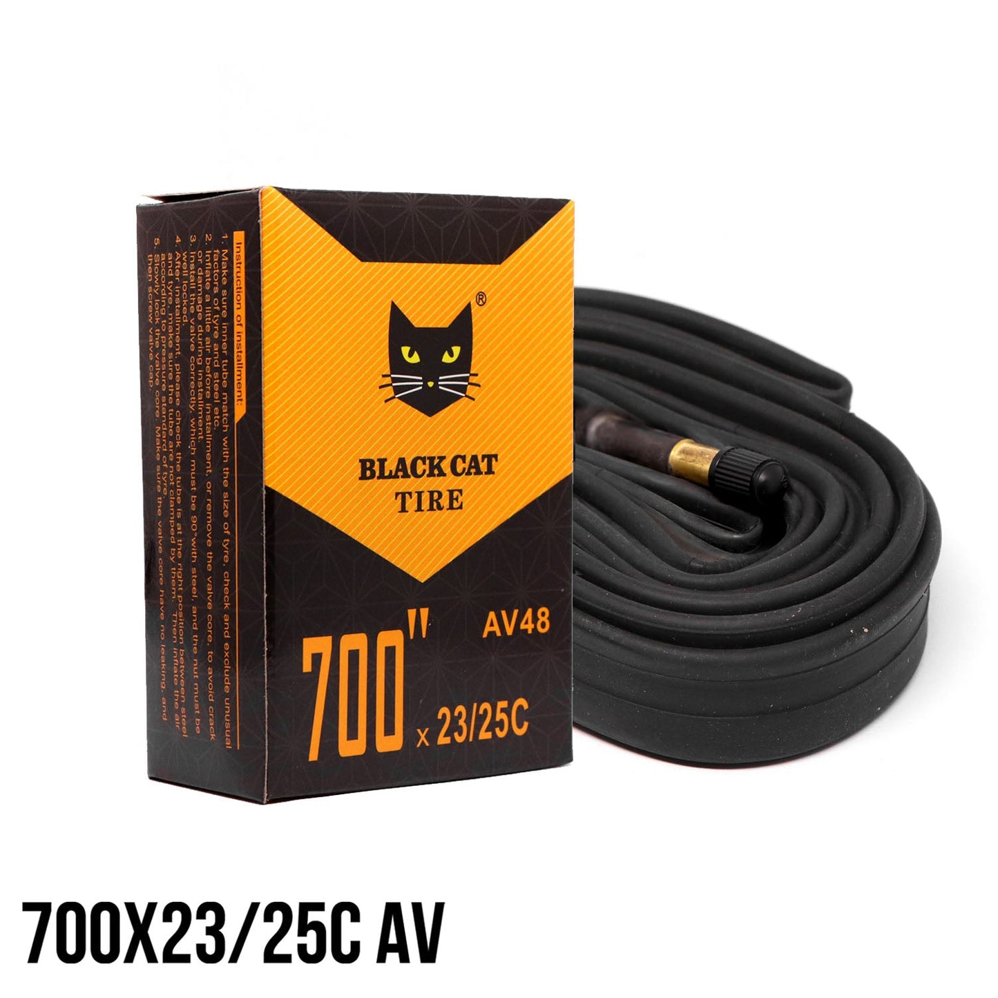 Black Cat Inner Tube 700x23 25c Supreme Bikes Verdana