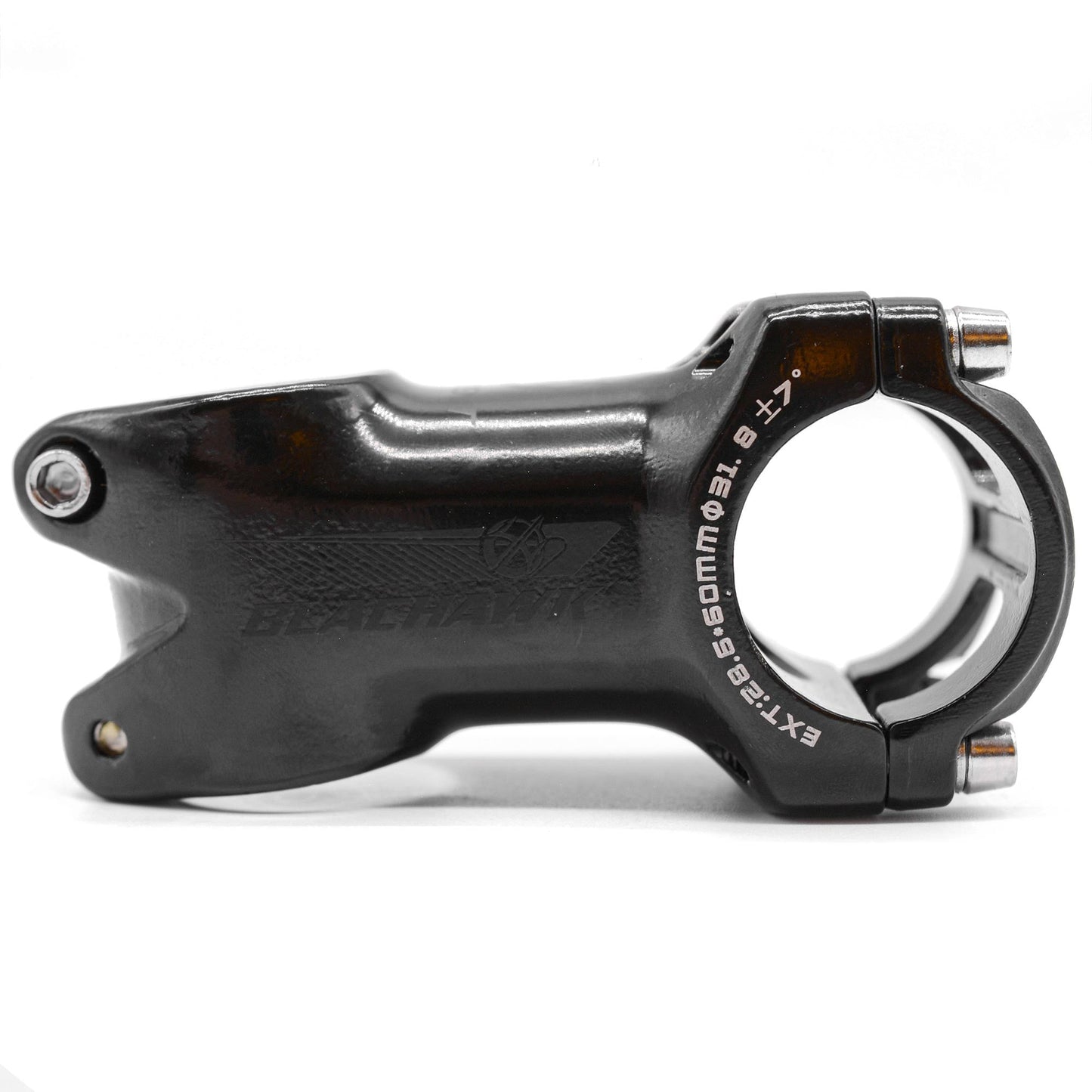 Trident Bike Stem BH12 60mm x 7 Degree Length 31.8mm Clamp x 28.6mm - Gloss Black