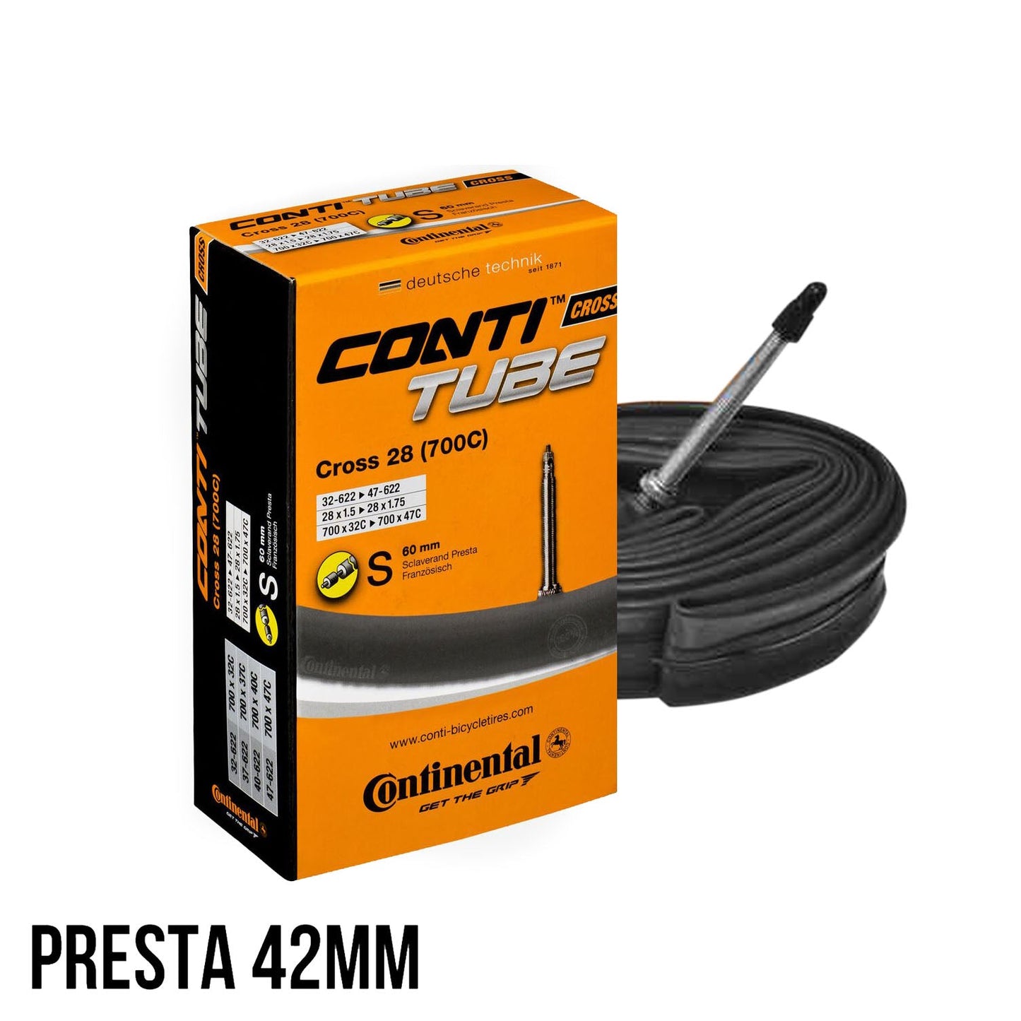 Continental Conti-Tube Cross 28 Inner Tube for Gravel Bike 700c (32-47)