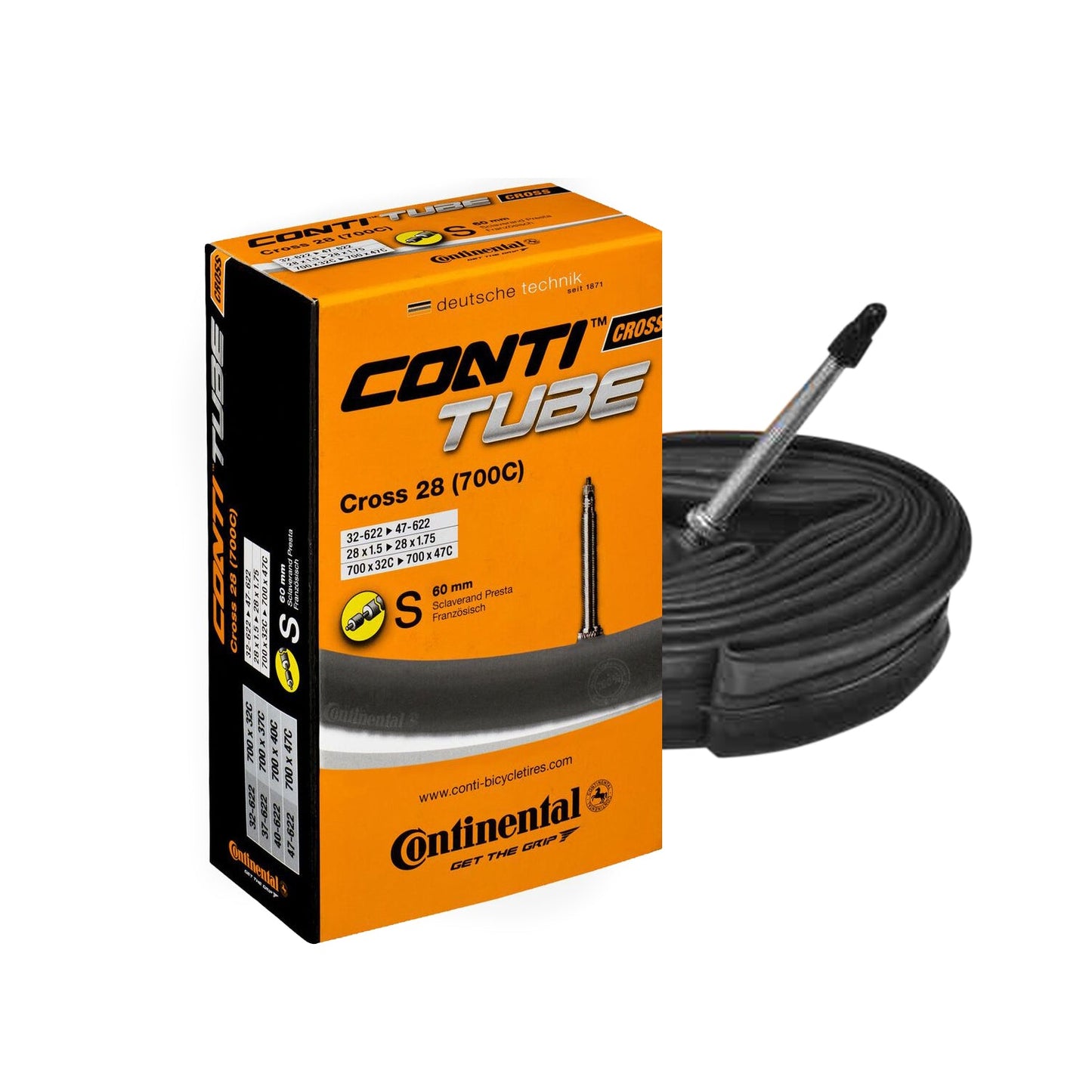 Continental Conti-Tube Cross 28 Inner Tube for Gravel Bike 700c (32-47)