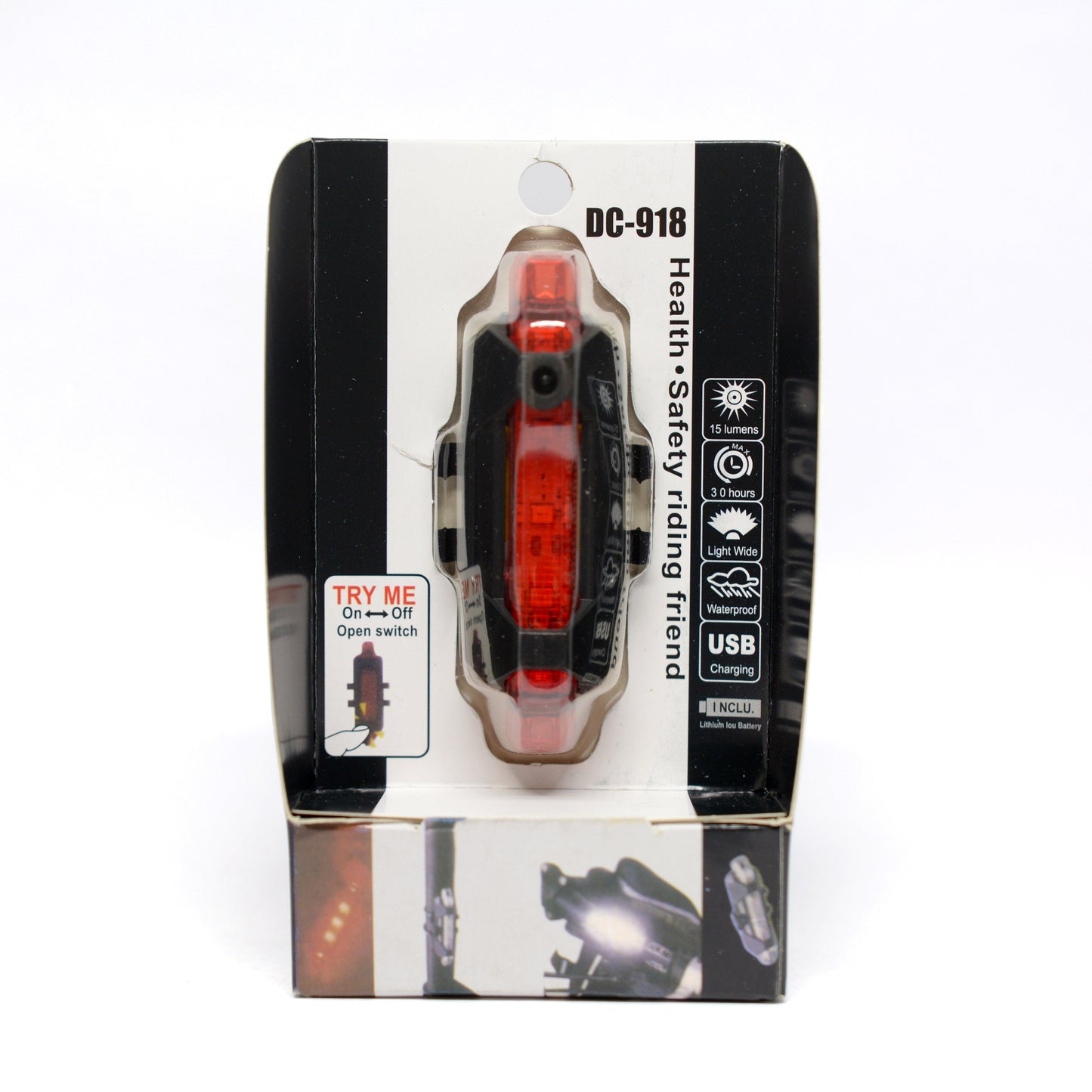 RapidX DC-918 Rear Light USB Rechargeable - Red