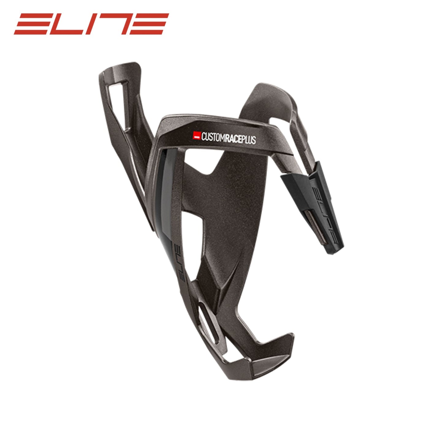 Elite Custom Race Plus Bottle Cage - Titanium Metal/Black Graphics