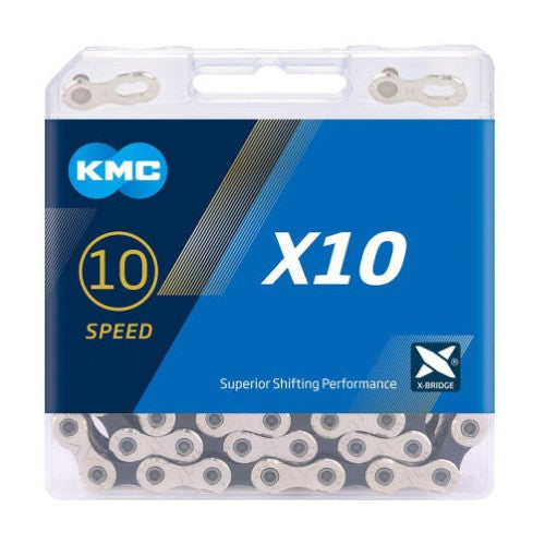 KMC X10 10-Speed Bike Chain - Silver / Black